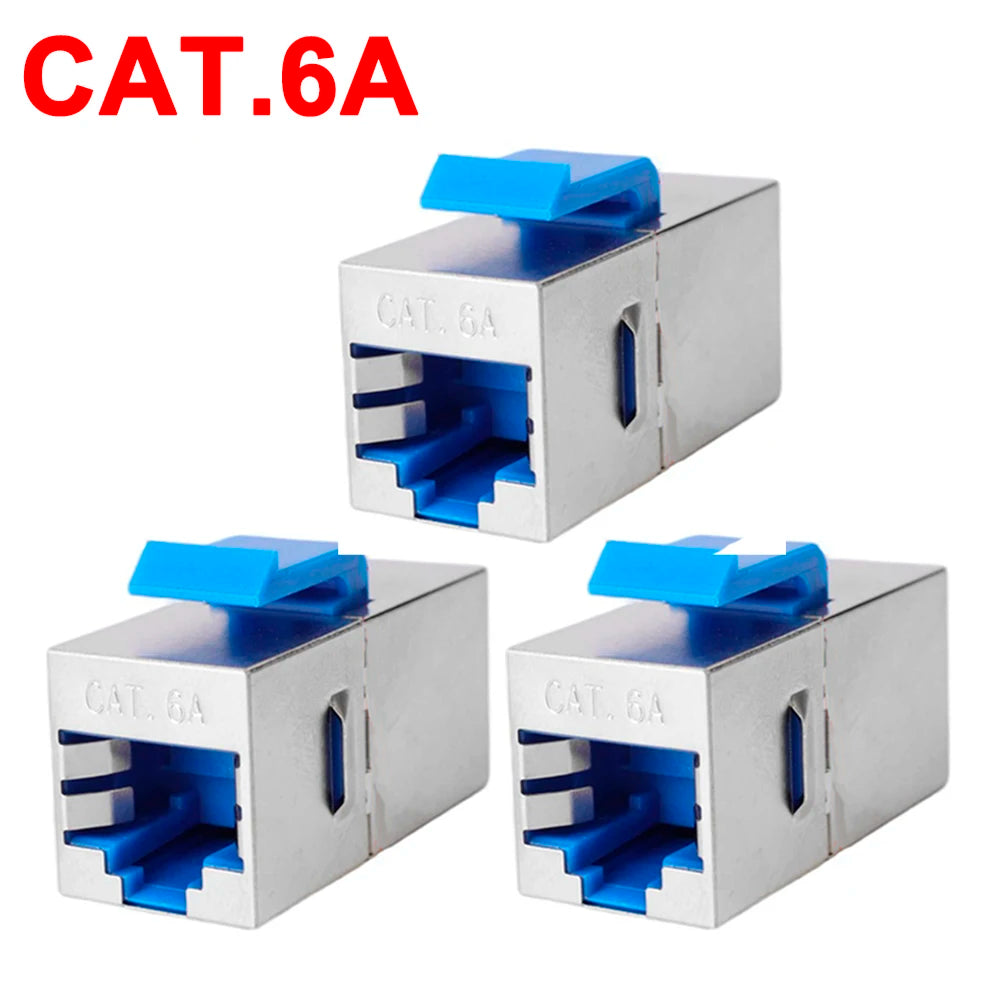 1-4PCS Ethernet LAN Network Cable Adapter RJ45 Keystone Jack CAT7 CAT6A Shielded Modular Coupler with Latch CAT5e Connectors