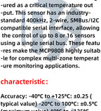 MCP9808 High Accuracy Temperature Sensor: I2C/IIC Breakout Board (2.7V-5V) for Arduino
