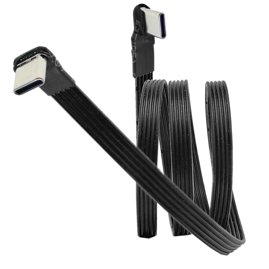 5CM 10CM 30CM USB 2.0 Type-C Flat Cable Extension FPC Cable USB 2.0 USB-C 90° Up/Down Angled Plug 5CM-1M