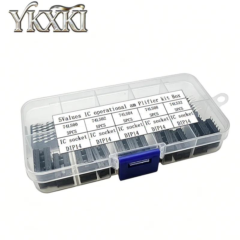 5/10Values IC Combination box Kit 74LS00 74LS02 74LS04 74LS08 74LS32 74LS47 74LS86 74LS90 74LS138 74LS245 With IC socket