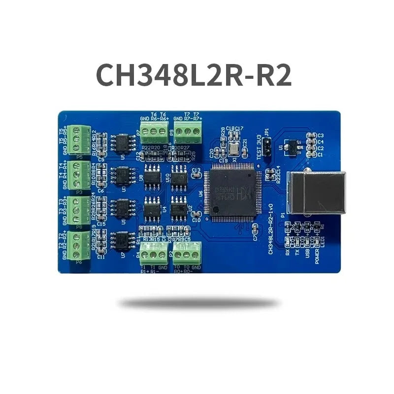 USB to 8-Channel RS485 UART Adapter Board with High-Speed CH348L Controller Chip