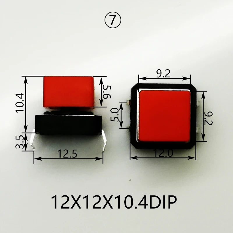 10 Sets Momentary Tactile Button 4PIN SMT/DIP 12X12mm H=9.8/9/16.8mm With Cap Tact Switch Push Button Switch Micro Key Button