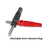 Cleqee 10pcs  4mm Stackable Banana Plug 32A High Current Screw Locking/Welding Copper Connector for Multimeter Speaker Cable