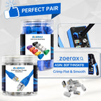 ZoeRax 100PCS Cat6 Pass‑Through RJ45 Connectors with Strain Relief Boots,STP Shielded RJ45 Modular Plugs for 23‑28AWG Ethernet Cable, Cat6/Cat5e Crimp Connector Kit