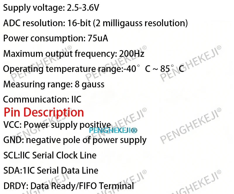 1/3/5/10/30PCS GY-273 QMC5883P electronic compass compass module three-axis magnetic field sensor