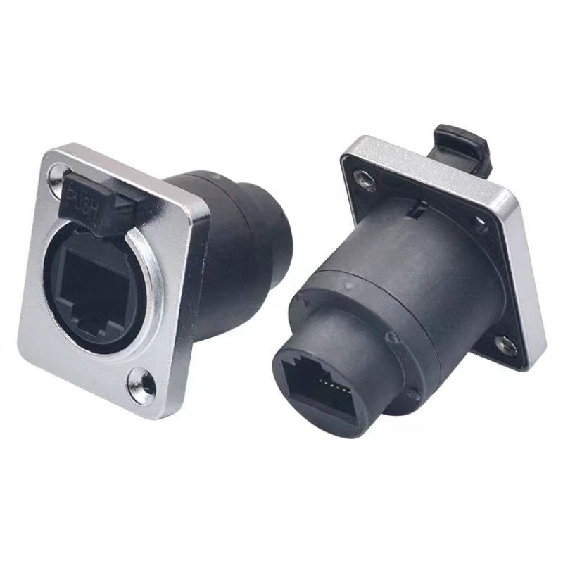 RJ45 Waterproof Connector Plug, D Type Panel Mount Socket IP65 Ethernet Connectors