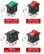 10/30/100 Pcs KCD1 Snap - in Boat Rocker Switch - SPST ON - OFF, 2/3/4 Pin, 250V 6A (AC) / 125V 10A, 2P Toggle Power Snap Switch