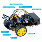 LAFVIN Smart Robot Car for Arduino 2WD Chassis Robot Car Kit With Ultrasonic Module, L298N Driver Board, Remote, IR Control