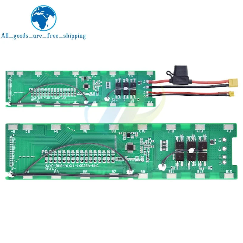 1/3PCS BMS 16S 60V 25A Lmo Ternary Li-ion Lithium 18650 Battery Charge Protection Board With Balance With Temperature Control
