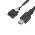 PC Computer motherboard 9P to Micro USB to DuPont 2.54mm 5Pin DuPont USB to Micro USB data Cord Aluminum foil + woven mesh cable