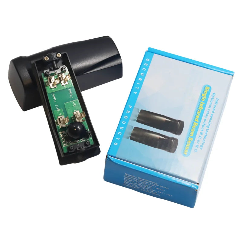Universal Infrared Photocell Safety Beam, 12V-24V DC/AC Compatible Barrier Sensor for Automatic Doors, Gates, and Home Security