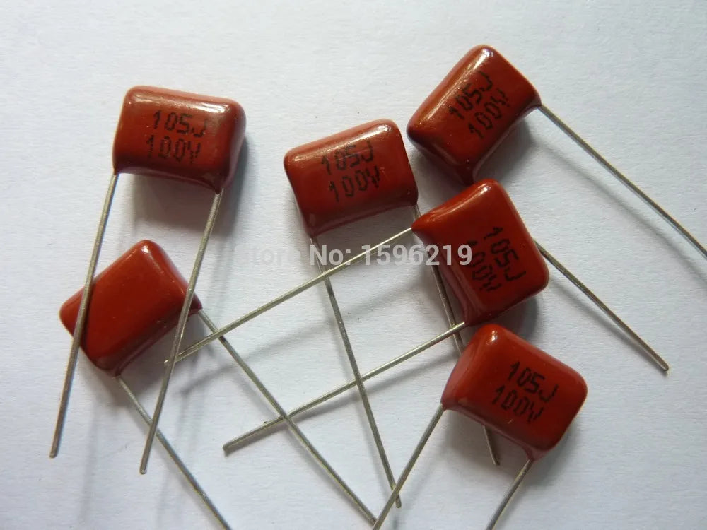 10pcs CBB capacitor 105 100V 105J 1uF 1000nF P10 CL21 Metallized Polypropylene Film Capacitor