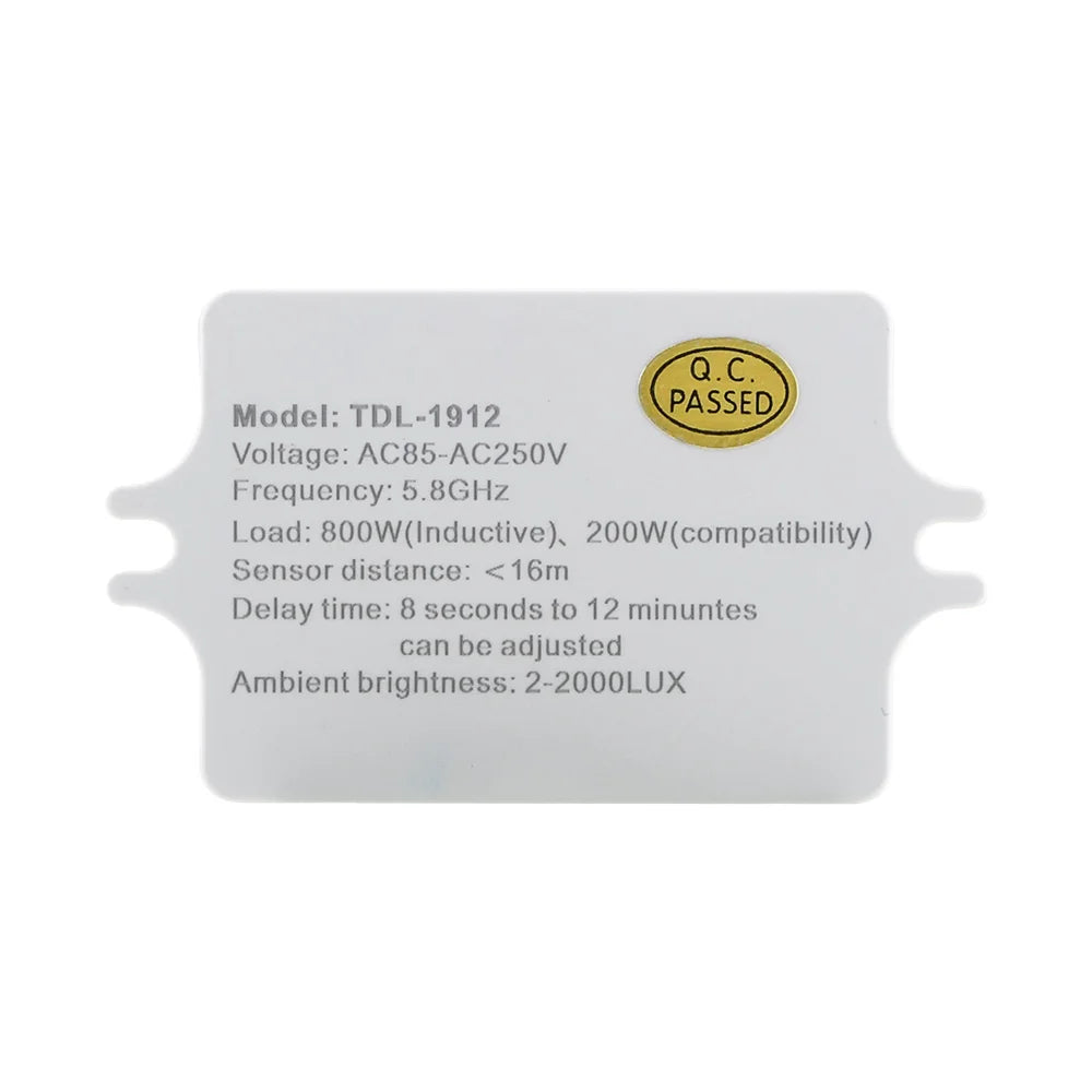 5.8G Microwave Induction Switch 220V Intelligent Energy Saving Control Microwave Radar Sensor