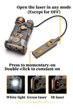 WADSN Tactical NGAL Powerful Laser Pointer Light Hunting Airsotf Gun Accessories Red Dot Green Blue Laser Flashlight PEQ DBAL A2
