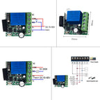CENFAYA DC 6V 9V 12V 24V Wireless RF Relay Module Remote Control Switch 433Mhz Round Button Kit for LED Lamp Bulb Gate Door Fan