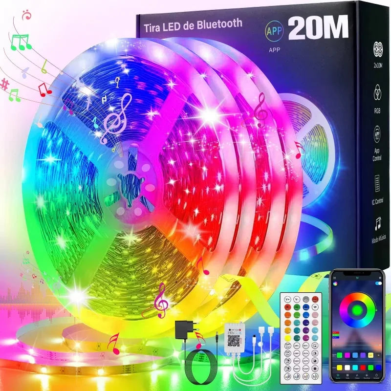 USB LED Strip Lights APP Control Color Changing 5050 RGB LED Light Flexible Lamp Tape for Room Decoration TV Backlight Diode