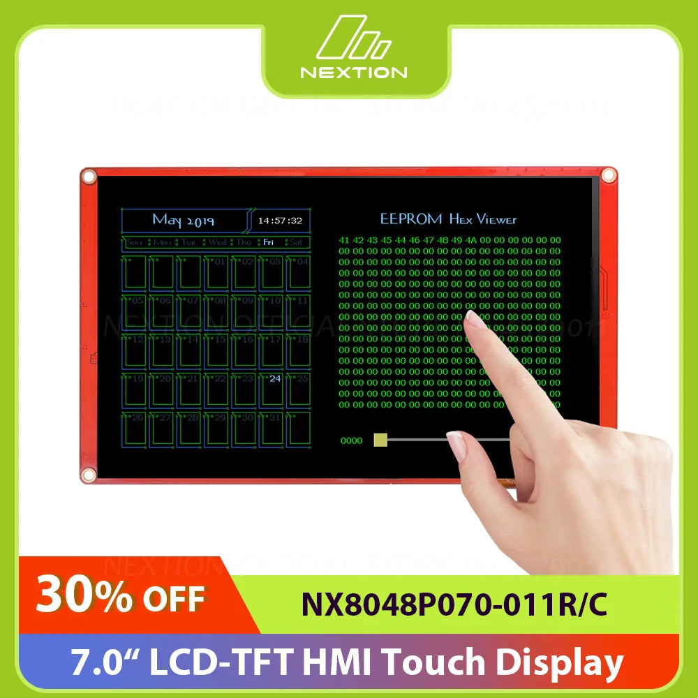 NEXTION 7.0'' Intelligent LCD Touch Display Module NX8048P070-011C/R Multifunction HMI Resistive/Capacitive Without Enclosure