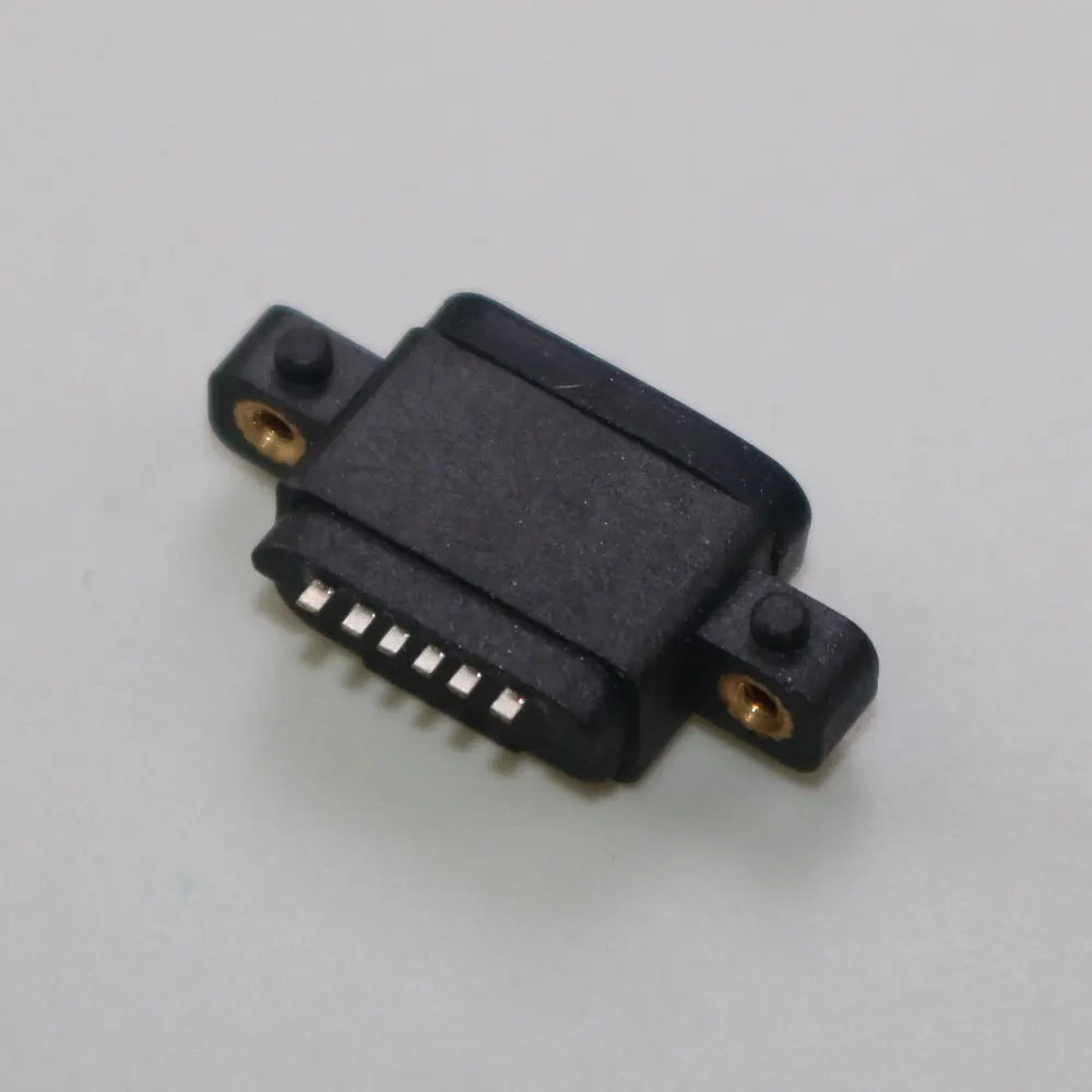 USB 3.1 Connector Type C 6Pin 6 Welding Wire Female Waterproof Female Socket With Screw Hole Rubber Ring Fast Charging Port