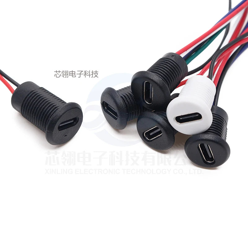 TYPE-C with Line Direct Pressure Type Waterproof Base with Cable Data Charging Port /USB/ Connector/Power Base