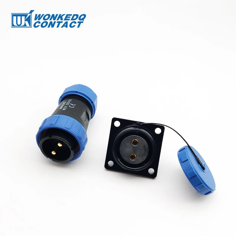 SP29 Square Waterproof Connector Soldering Electric IP68 WK29 Aviation Male Plug Square Back Nut Socket Threaded Cable Connector