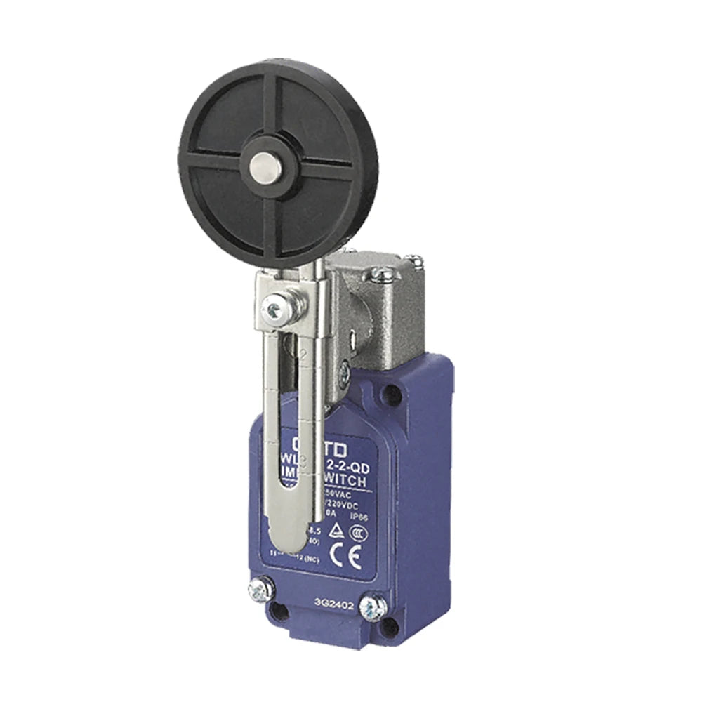 CNTD CWLCA12-2-QD Vertical Limit Switch 10A 380VAC IP66 DPDT Za Double-Break Adj Swing Rod Rubber Roller Industrial
