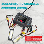 HTRC T240 LIPO balanced charger DUO AC 150W DC 240W 10A Touch Screen Dual Channel Battery Balance Charger Discharger