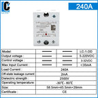 LCTC SSR Relay DC TO AC DC TO DC AC TO AC Solid State Relay Single Phase 10A 25A 40A 60A 80A 100A 120A 200A 240A LC-1-DA/AA/DD