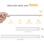 High Capacity Battery USB Rechargeable LED Light Bar Aluminium Motion Sensor Magnetic Strip For Stairs Closet Cabinet Night Lamp