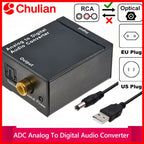 ADC Analog To Digital Audio Converter RCA to Optical Toslink Audio Adapter Analog Digital Fiber Toslink Coaxial Audio Converter