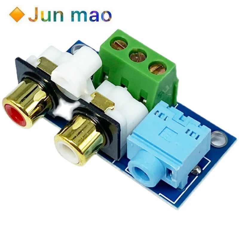 RCA Lotus 3.5mm Plug Socket PCB Board Wiring Terminal Audio Input and Output Transfer Wiring Lead Board
