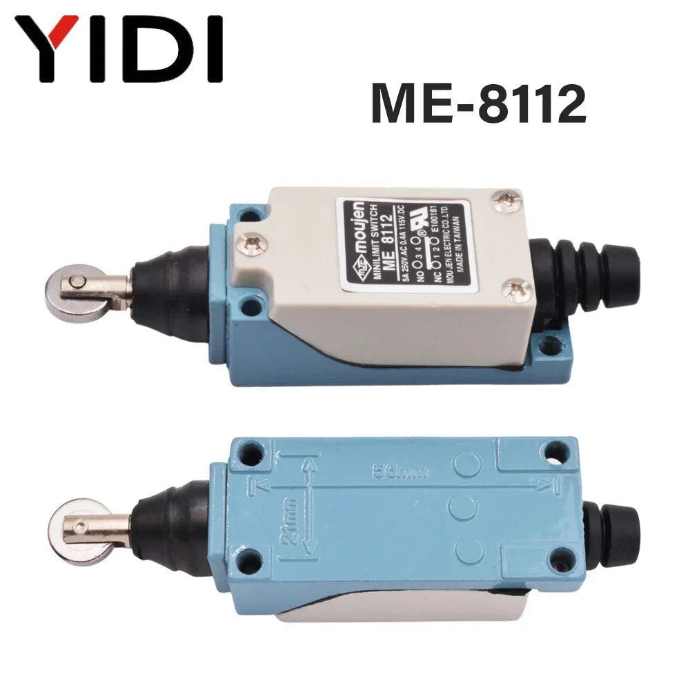 2PCS ME-8104 ME-8112 ME-8108 Waterproof Momentary CNC Limit Switch Electronic Metal 5A/250VAC Roller Rotary Adjustable Lever Arm