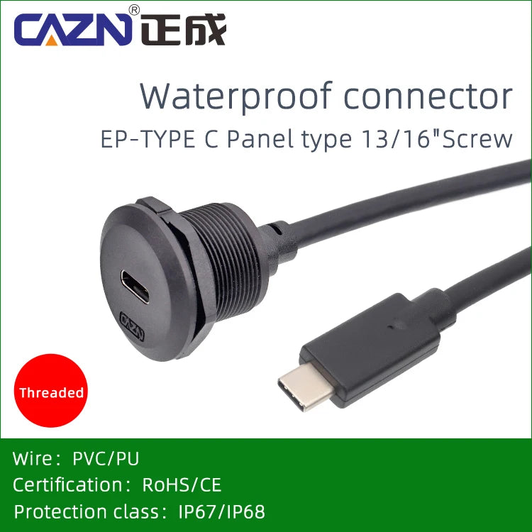 Type-C Bayonet FPC Female Male Back Mounted Socket Version 3.1 Receptacle 10Gbit/s Connector