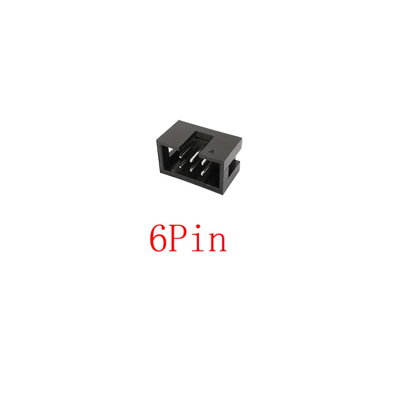 10Pcs DC3 2.54mm Pitch Double Row Male Socket Straight IDC Box Headers PCB Connector 6/8/10/12/14/16/18/20/24/26/30/34/40/50 Pin
