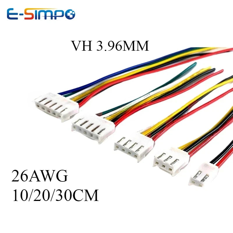 10pcs JST VH3.96 22AWG 20cm Single Male Housing Plug Connector Wire Cable 2/3/4/5/6/7/8/9/10Pin with DIP RA SMT Pin Wafer