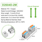 5Pcs Male Female Universal Compact Electrical Wiring Connectors Push-in Conductor Terminal Block Docking Mini Quick Wire Connect