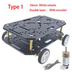 4WD Chassis Smart Robot Car 6V N20 DC Mini Micro Gear Motor Smart Car Kit 4WD Robot Chassis Kits With Encoder Mecanum Wheel Car