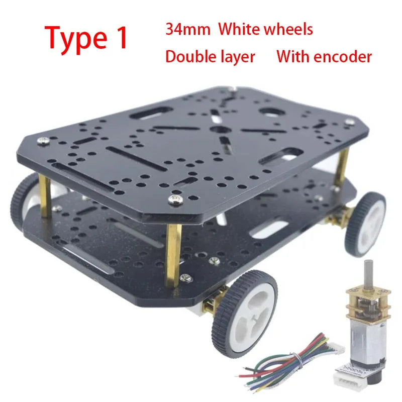 4WD Chassis Smart Robot Car 6V N20 DC Mini Micro Gear Motor Smart Car Kit 4WD Robot Chassis Kits With Encoder Mecanum Wheel Car