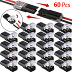 20/40/60 Pack H2 2-Pin Plug-In Wire Connector, Nylon Insulated Copper Quick Connection Terminal Block, Suitable for Low Voltag