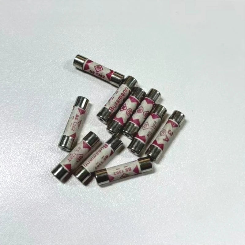 10Pcs BS1362 British Plug Fuse 3A 5A 10A 13A 2A 1A 20A 15A 6X25 Ceramic Tube Fuse British Domestic House Hold Mains Plug  Cartri