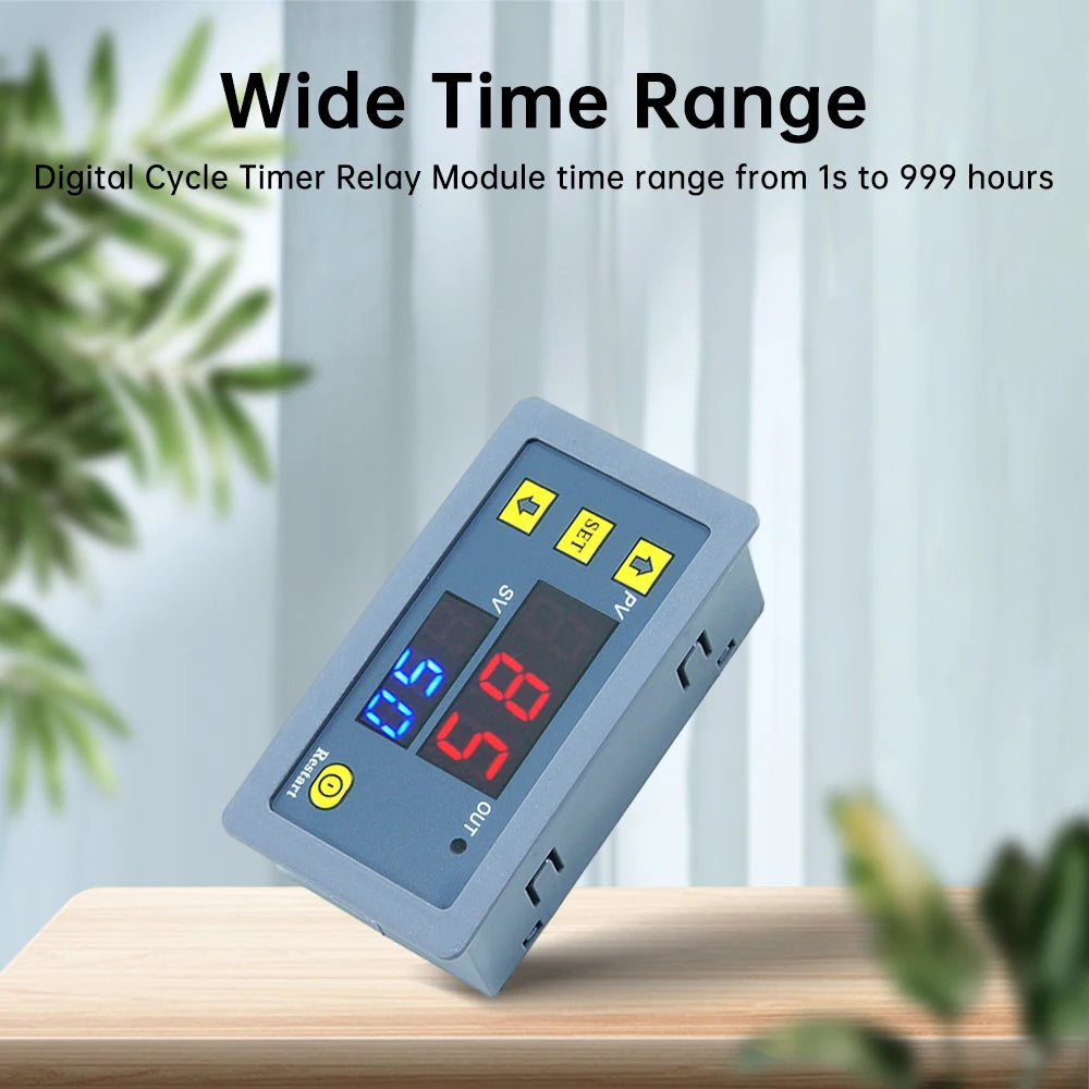 T3230 Delay Timer Relay module DC 12V/DC 24V/AC 110-220V Cyclic Timing Delay Relay 1-Channel Normally Open Relay switch 0-999s