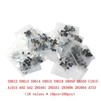 50-900PCS Transistors Kit PNP NPN A1015 S8050 S8550 S9012 C1815 MJE13001 2N3904 2N3906 BC327 BC337 BC517 BC547 BC548 BC549 BC558