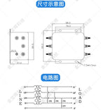 CW12C 10A 20A 30A EMI Filter 3-Phase 4-Wire AC 380V Power Noise Suppression for CNC Industrial Equipment