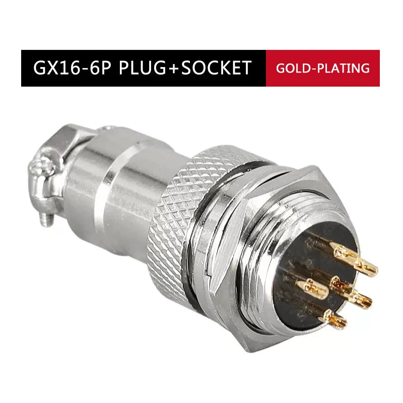 GX16F  Reverse Mounted Plug Copper Goldplated Pins 2 3 4 5 6 7Core8 Pin Aviation Connector Male Plug Female Socket M16 Jack
