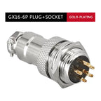 GX16F  Reverse Mounted Plug Copper Goldplated Pins 2 3 4 5 6 7Core8 Pin Aviation Connector Male Plug Female Socket M16 Jack