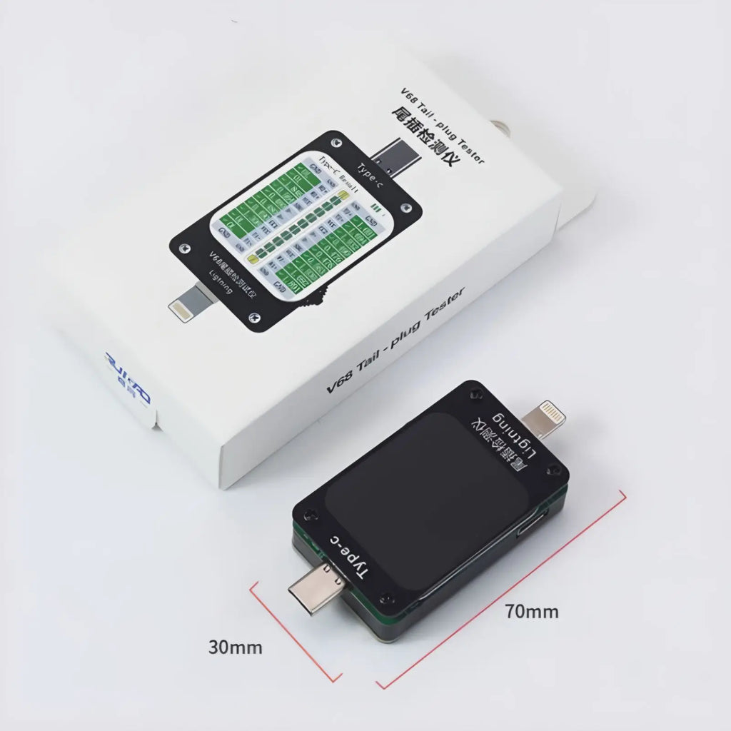 YCS TNS360 Mobile Phone Tail Plug Comprehensive Detector 30V~5A Automatic Scanning Detection 3-in-1 for IOS Lighting TEYE-C