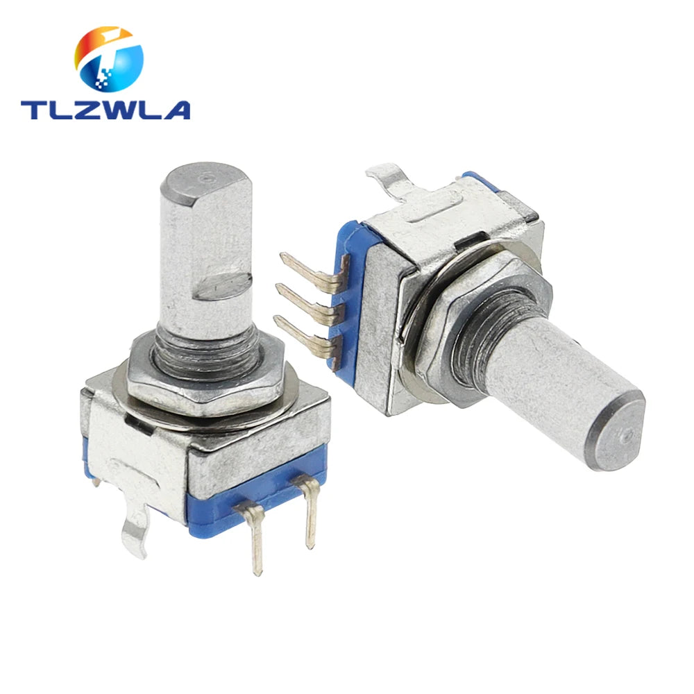 5PCS 20 Position 360 Degree Rotary Encoder EC11 5Pin Handle Long 15MM Audio Digital Potentiometer Without Switch