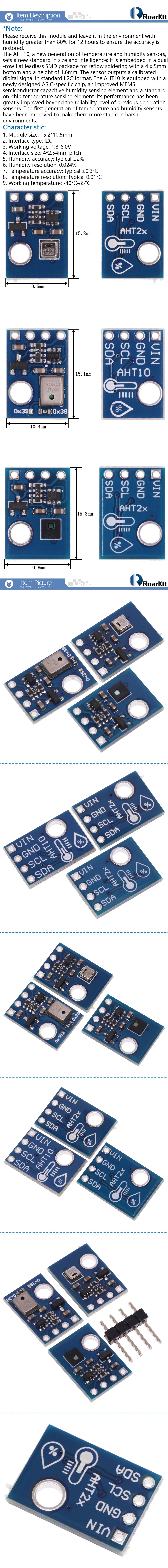 1/5/10PCS AHT10 AHT20 AHT21 High Precision Digital Temperature and Humidity Sensor Measurement Module I2C Communication SHT20