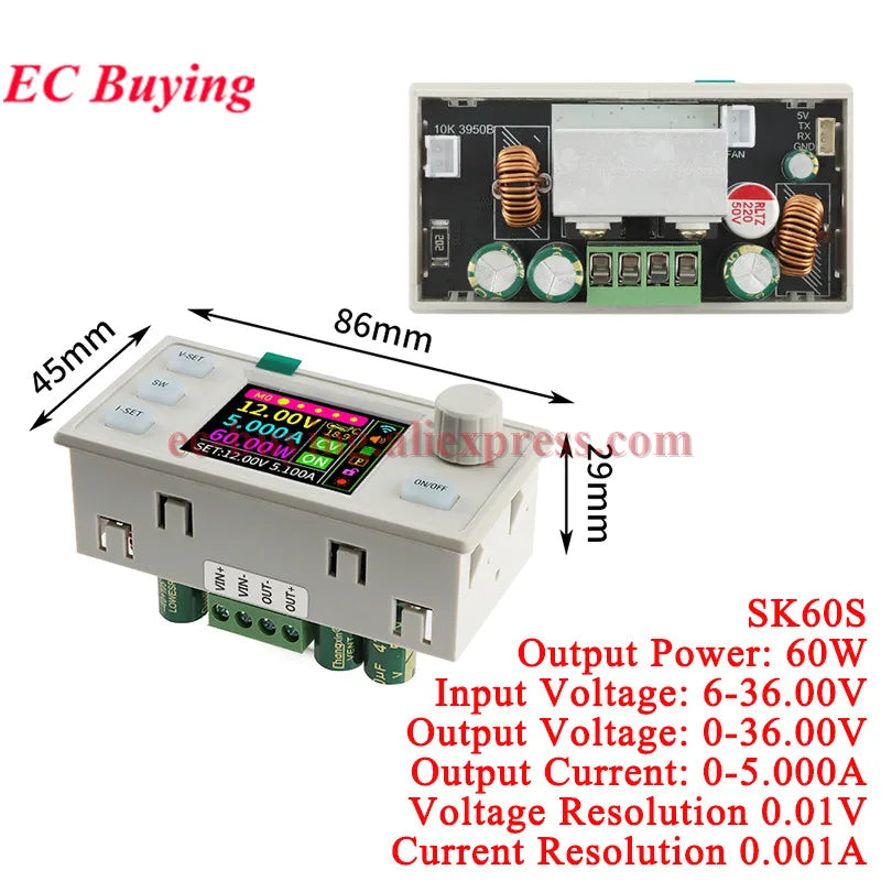SK150 SK120 SK60 SK150S Buck Boost Converter 150W 120W 60W CNC CC CV MPPT Power DC Adjustable Regulated Solar Charging Module