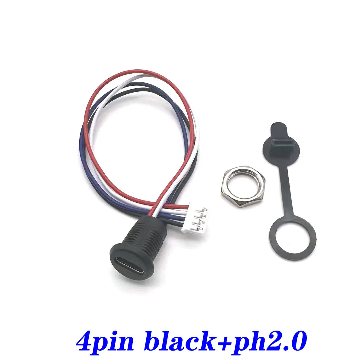 USB 2P/4P/5P/6P Connector Type-C Waterproof with PH 2.0 Nut Locking Plate Female Waterproof High Current Fast Charging Jack Port