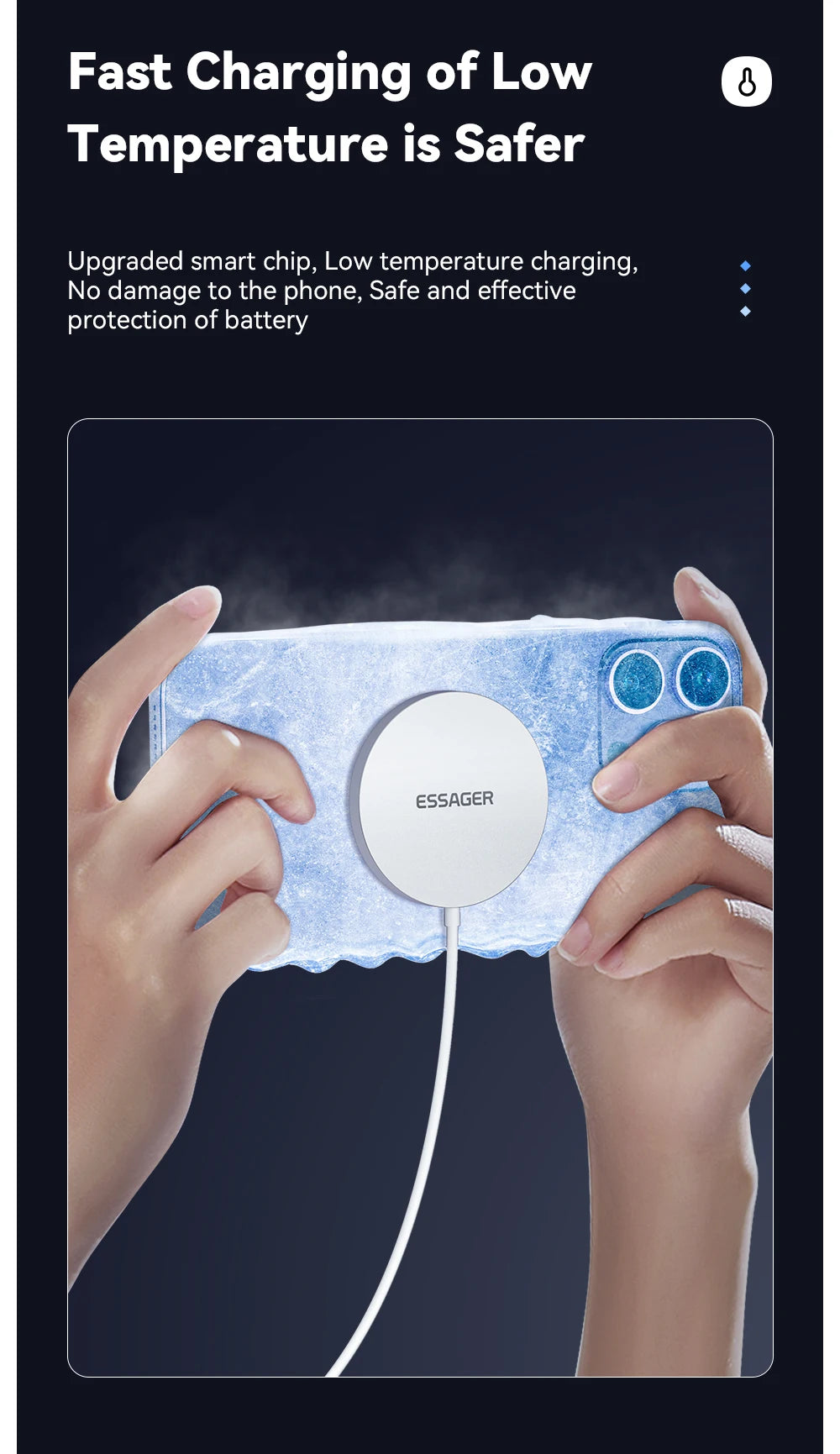 Essager 15W Magnetic Qi Wireless Chargers Fast Charging  for iPhone 14 13 12 Pro Max PD Fast Charging For Xiaomi Pad Adapter